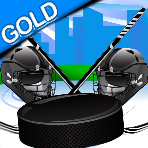 The hockey puck luck - dropping down to the net for goal - Gold Edition icon