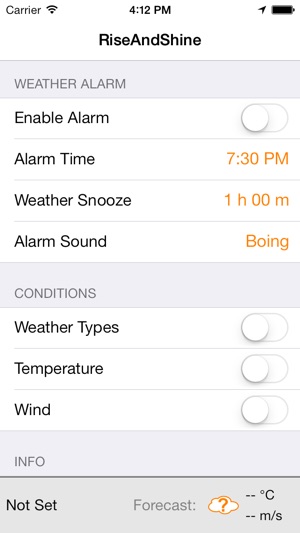 RiseAndShine - Weather Alarm Clock