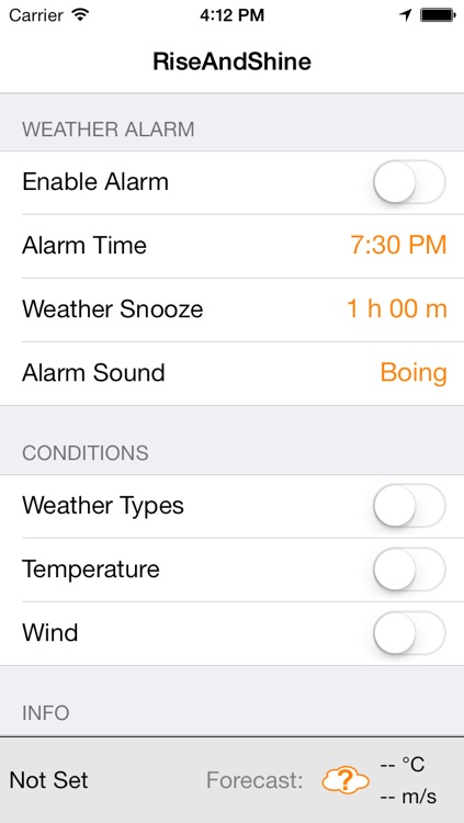 RiseAndShine - Weather Alarm Clock