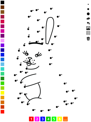 子どもたちのための番号でペイント。 塗り絵、 動物、熊、犬、馬、豚、ウサギ及びラットのドット、ゲームや演習を接続します。学ぶためのゲームやパズル、塗料や カウントのおすすめ画像5