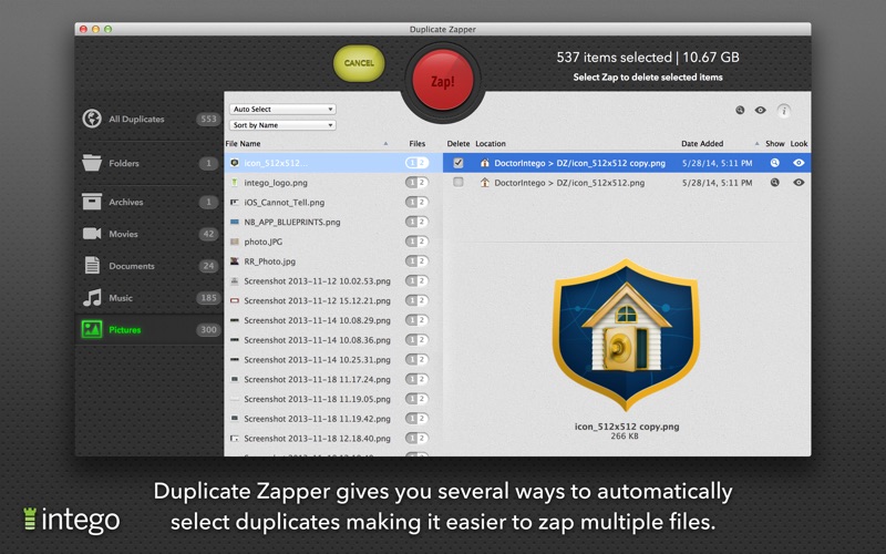 Duplicate Zapper Screenshot