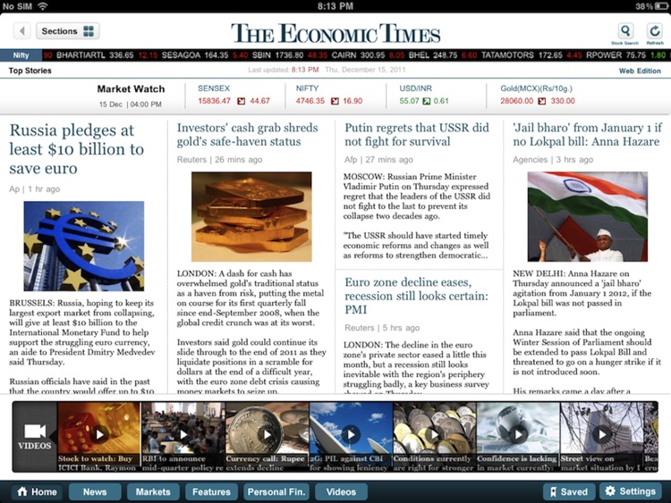 The Economic Times for iPad