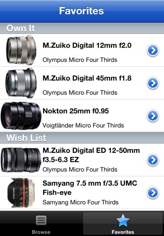 Olympus Lens Buddy - Lenses for Olympus cameras screenshot 3