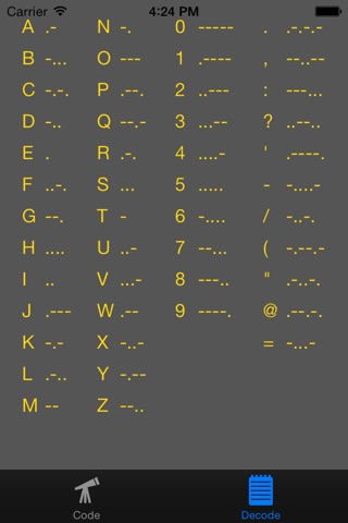 Morse iCoder screenshot 2