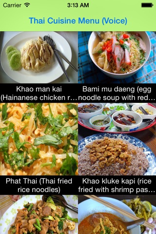 Thai Food Menu (thai voice) screenshot 2