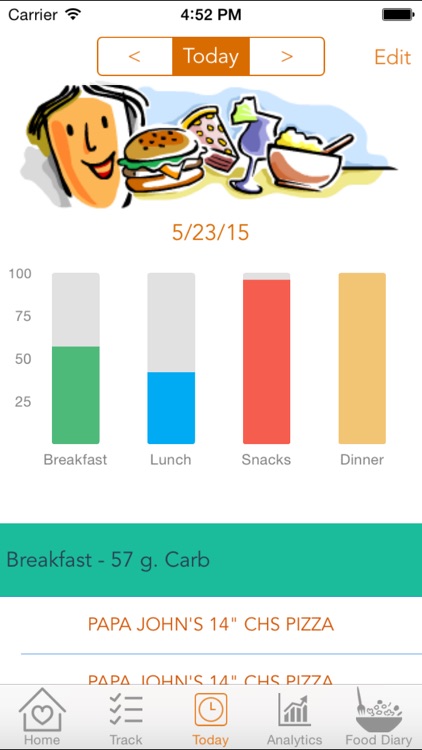 Diabetes Cravings – Control blood glucose level with Carb Tracker that manages food craving and enables healthy food choices screenshot-3