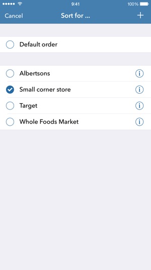 grocery store list