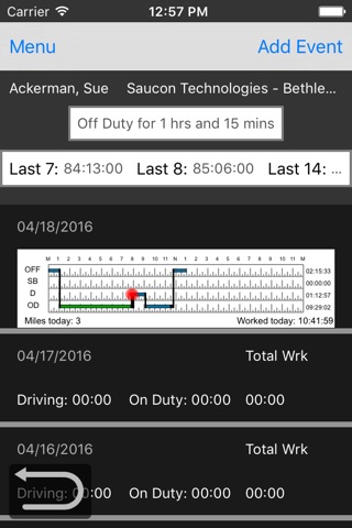 Saucon Driver Log screenshot 2