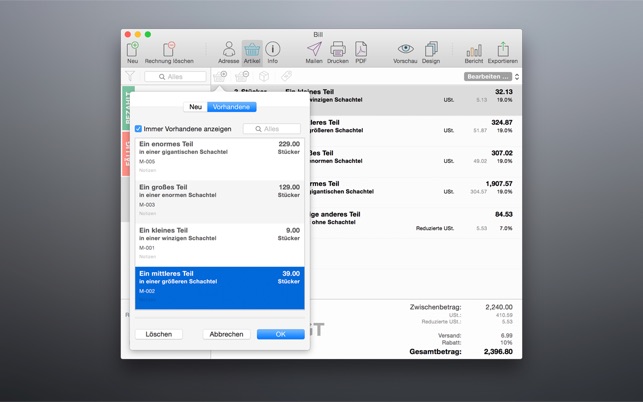 Bill Free Perfekte Rechnungen In Einfach Im Mac App Store