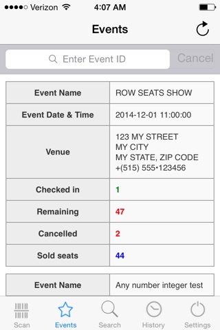 Row Seats screenshot 2