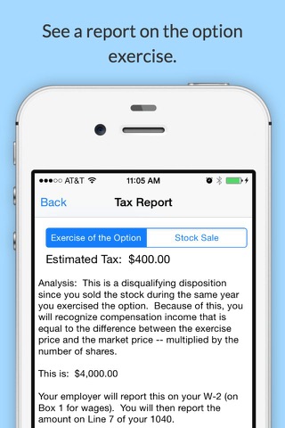 Option Taxes screenshot 2