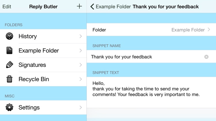 Reply Butler Lite - Text Snippets for Customer Support