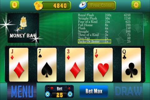 Fantasy Egyptian Lucky VIP Casino Video Poker Free Game HD screenshot 3