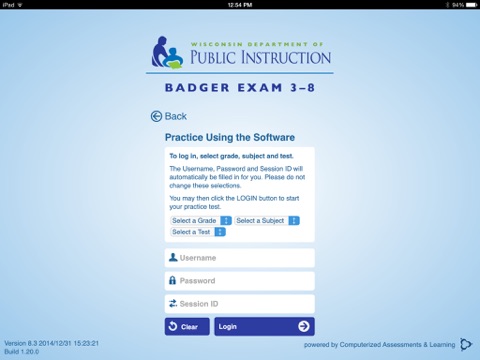 WDPI Badger Exam Secure Browser screenshot 2