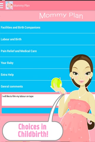 Mommy's Plan: A Medical List of Wishes For Newborn Projects screenshot 4