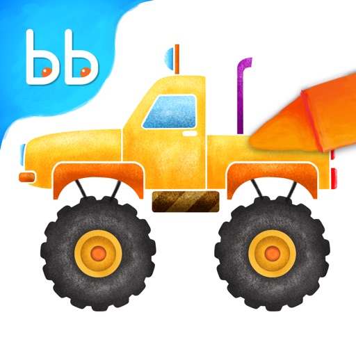 Tabbydo Little Trucks Colorbook - Vehicles coloring game for kids & preschoolers