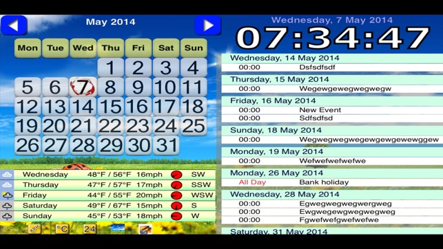 Desktop Weather, Planner and Clock