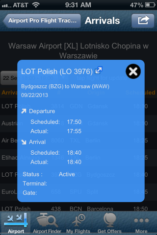 Warsaw Airport Info + Radar screenshot 2