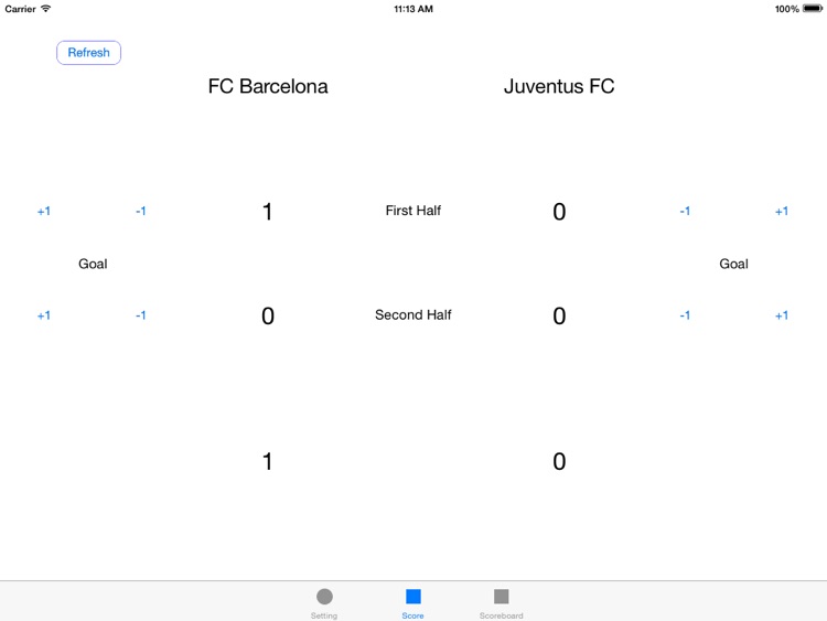 Soccer Scoreboard for iPad