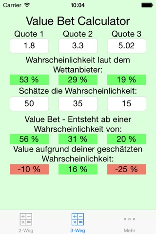 Value Bet Calculator screenshot 2