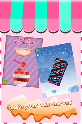 Frozen Dessert Ice Cream Maker: Play Make & Cook Snow Cone, Sundae, Ice Pops Free Game screenshot 2