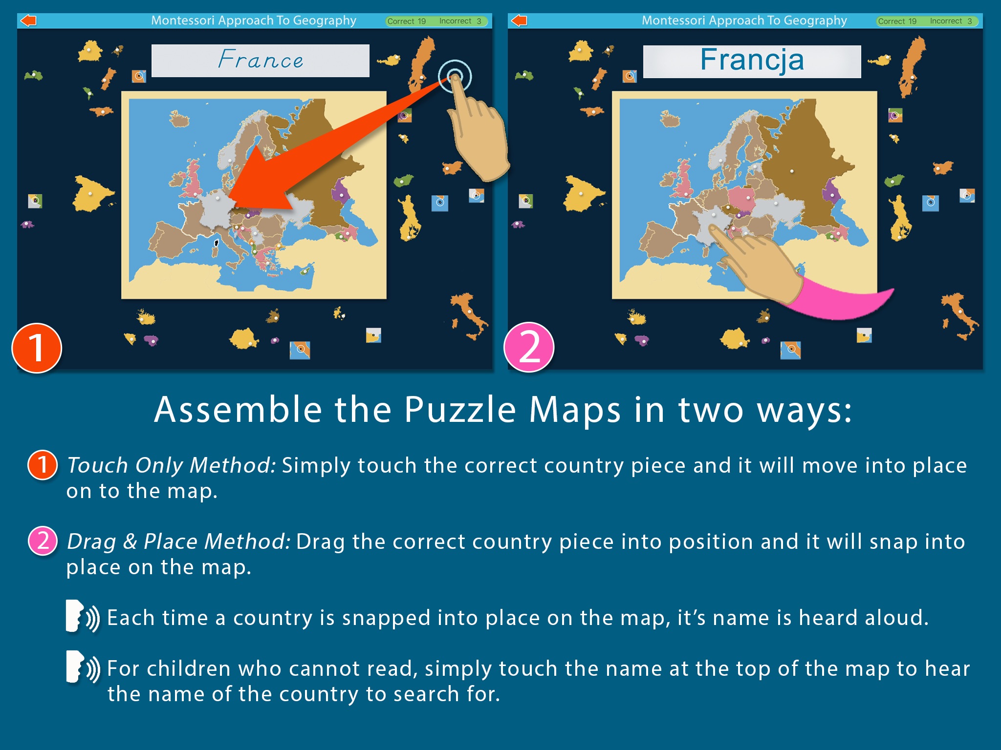 Montessori Approach To Geography HD - Europe Lite screenshot 4