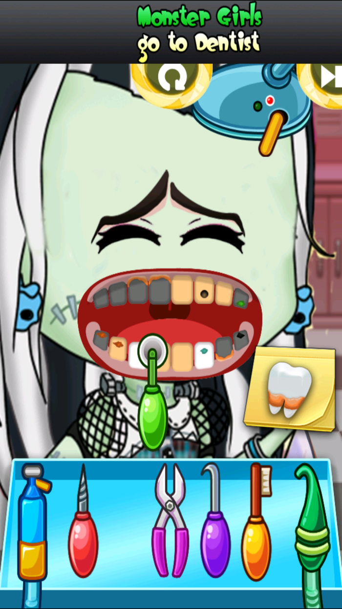 Monster Girls Go to Dentist  Little Crazy Doctor Clinic Tooth Makeover Game for kids