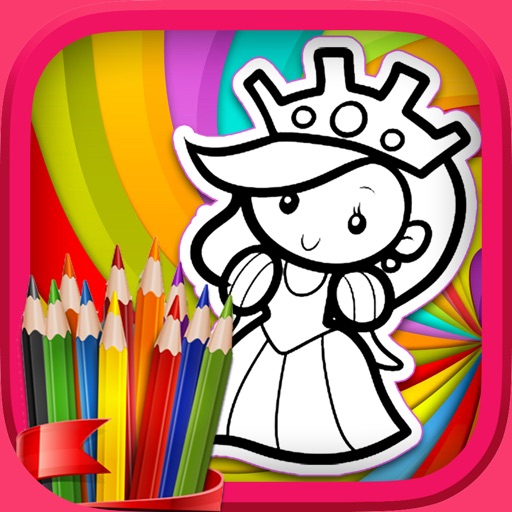 Princesses Coloring Book - Free App for Girls Icon