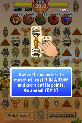 Pharaoh Treasure Battle : Match three puzzle in multi player mode screenshot 4