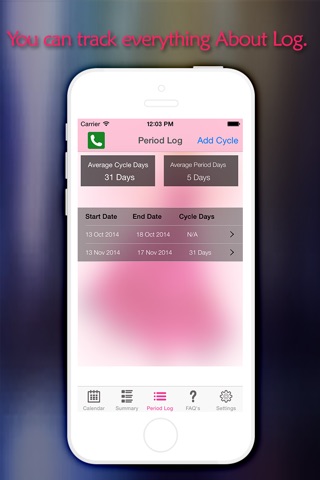 Period Tracker Logs  (Fertility & Period Calendar and Ovulation tracker) screenshot 3