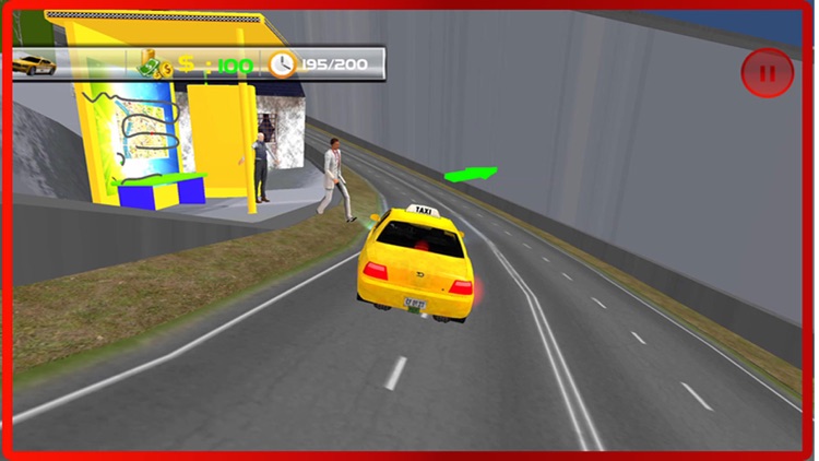 Taxi Driver Sim: Hill Station 2016 – free yellow cab racing simulator in snow mountain screenshot-3