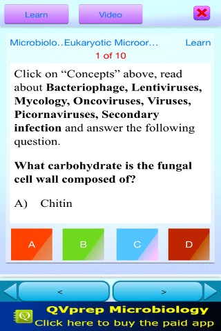 QVprep Lite Microbiology Tutor screenshot 4