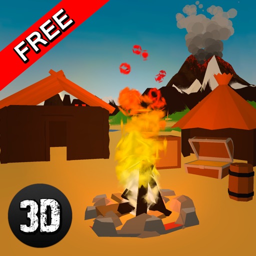 Pixel Volcano Island Survival Simulator 3D iOS App