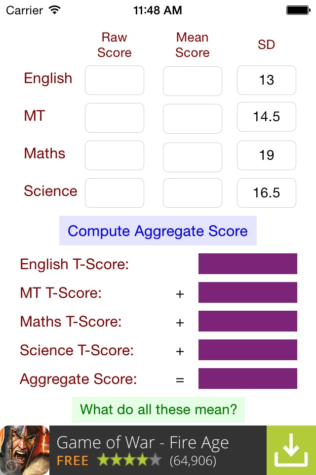 PSLE Aggregate Calculator screenshot 2