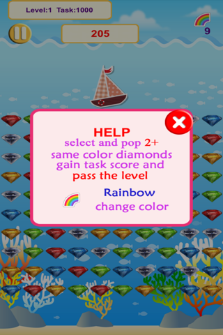 Sea Diamond - Crazy diamond stars pop crush game screenshot 3