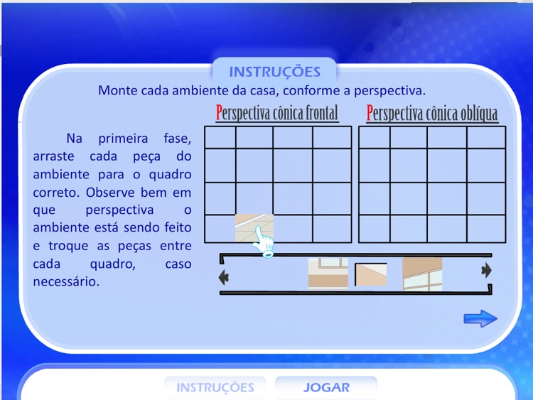 Perspectiva frontal e oblíqua