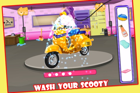 Scooty Wash – Garage kids auto salon washing game and repair shop screenshot 4
