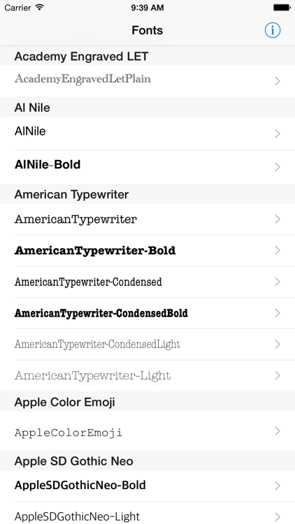 Programmers' Font List