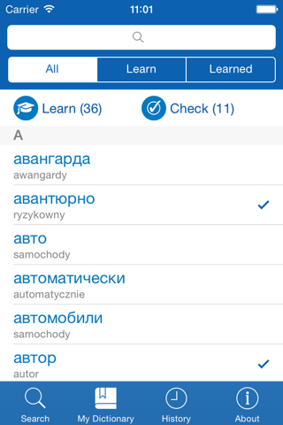 Russian <> Polish Dictionary + Vocabulary trainer screenshot 3