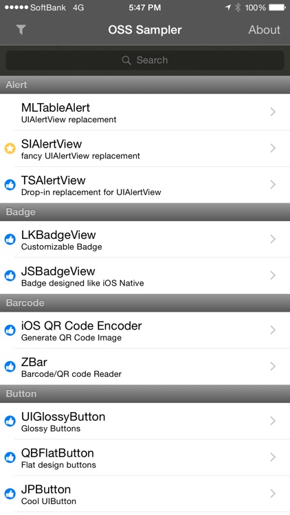 OSS Sampler - Demos of Open Source Libraries for iOS screenshot-0