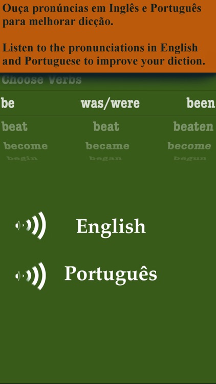 iRRegular Verbs - Português Inglês - English Portuguese screenshot-3