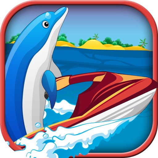 Dolphin Jet Skier Run - Fun Wave Surfer Rider Free icon