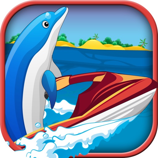 Dolphin Jet Skier Run - Fun Wave Surfer Rider Free Icon