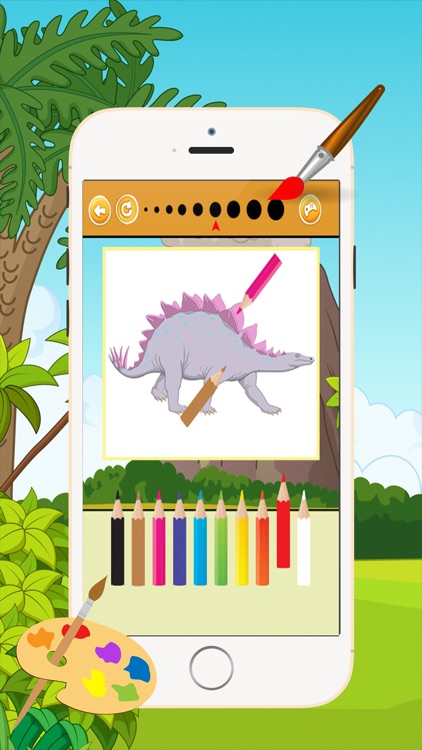 Dinosaur Coloring Book 2 - Drawing and Painting Colorful for kids games free screenshot-3