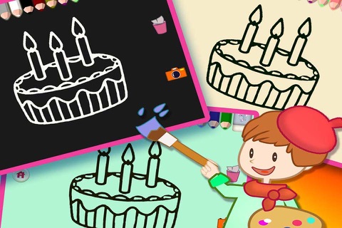 Скриншот из Coloring Book 4 about cakes - Designed for kids in Preschool or Kindergarden