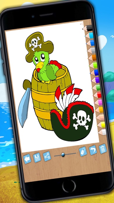 How to cancel & delete Paint and color pirates - Educational pirates coloring game for kids aged 1 to 6 years from iphone & ipad 4