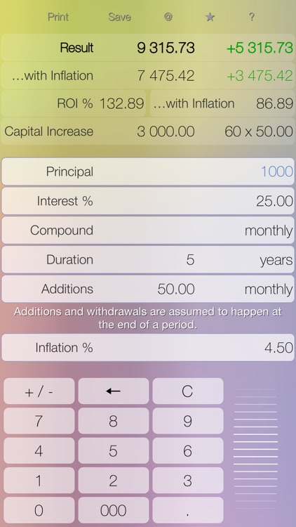 Deposit - compound interest calculator with periodic additions and withdrawals