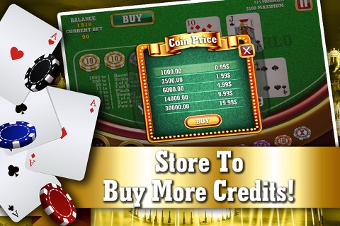 Monte Carlo Poker PRO - VIP High Rank 5 Card Casino Game screenshot 4