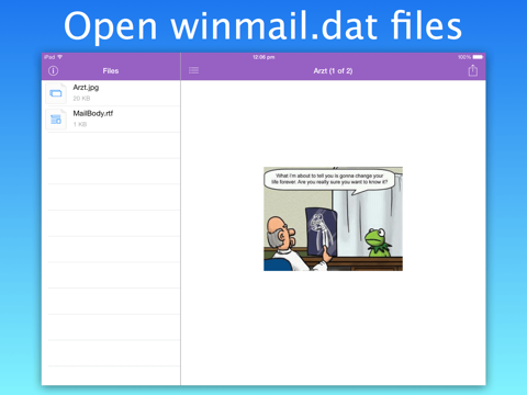 Winmail DAT File Viewer Pro -  winmail.datのOutlookファイル（TNEF形式にエンコードされたもの）をiPhoneやiPadで開きますのおすすめ画像1