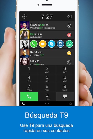 One Touch Dial - T9 speed dial call your favorite contacts and quick photo dialer app launcher for social networks. screenshot 2